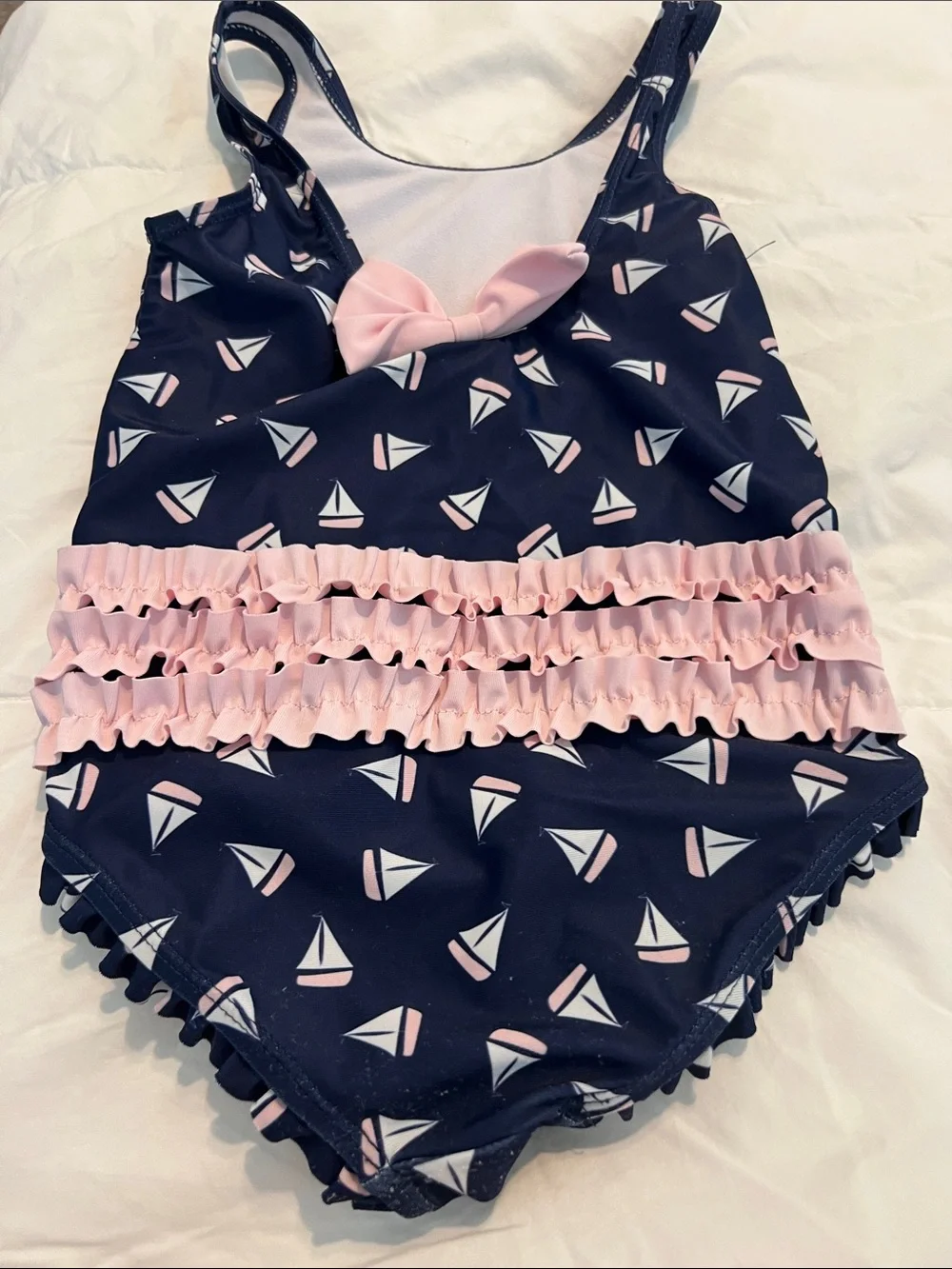 Hudson Baby Navy Sailboat One-Piece Swimsuit